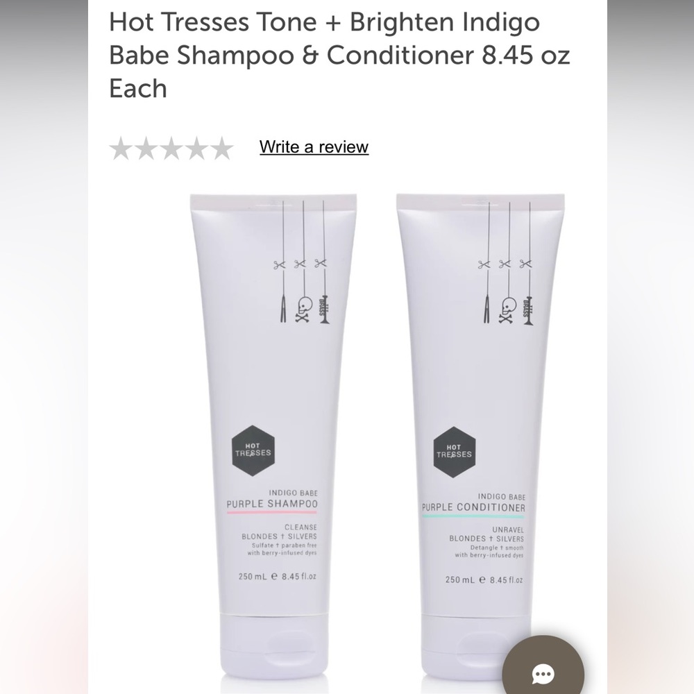 Hot Tresses Indigo Babe Purple Shampoo and Conditioner - Blondes and Silvers